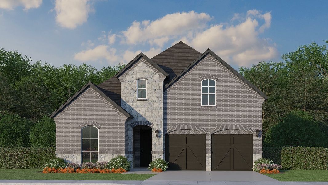 Plan 1195 Elevation A w/ Stone