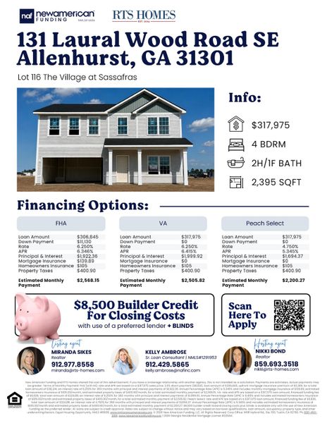 2D floor plan layout of this home in The Village at Sassafras, Allenhurst, GA (Image 4). 2D floor plan layout of this home in The Village at Sassafras, Allenhurst, GA (Image 4).