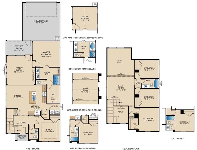 2D floor plan layout for the Highfield by Pacesetter Homes in La Terra at Uptown Celina, Celina, TX (Image 3). 2D floor plan layout for the Highfield by Pacesetter Homes in La Terra at Uptown Celina, Celina, TX (Image 3).