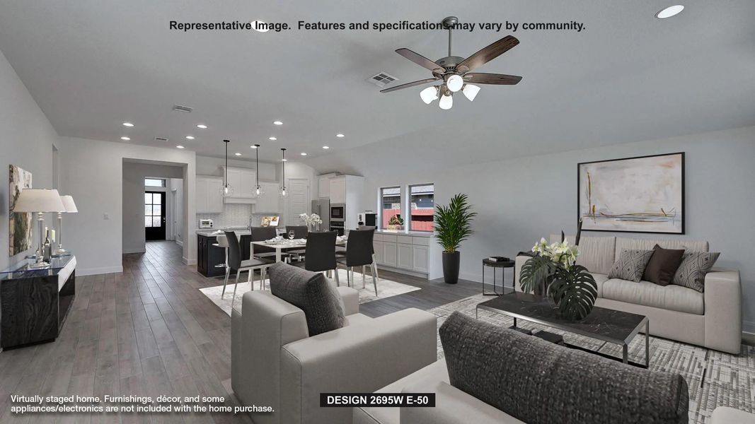 Furnished interior view inside a new home in Elyson 55', Katy (Image 7). Furnished interior view inside a new home in Elyson 55', Katy (Image 7).