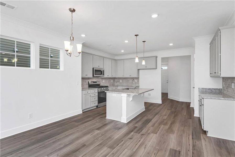 Furnished interior view inside a new home in Villas at Dawsonville, Dawsonville (Image 3). Furnished interior view inside a new home in Villas at Dawsonville, Dawsonville (Image 3).