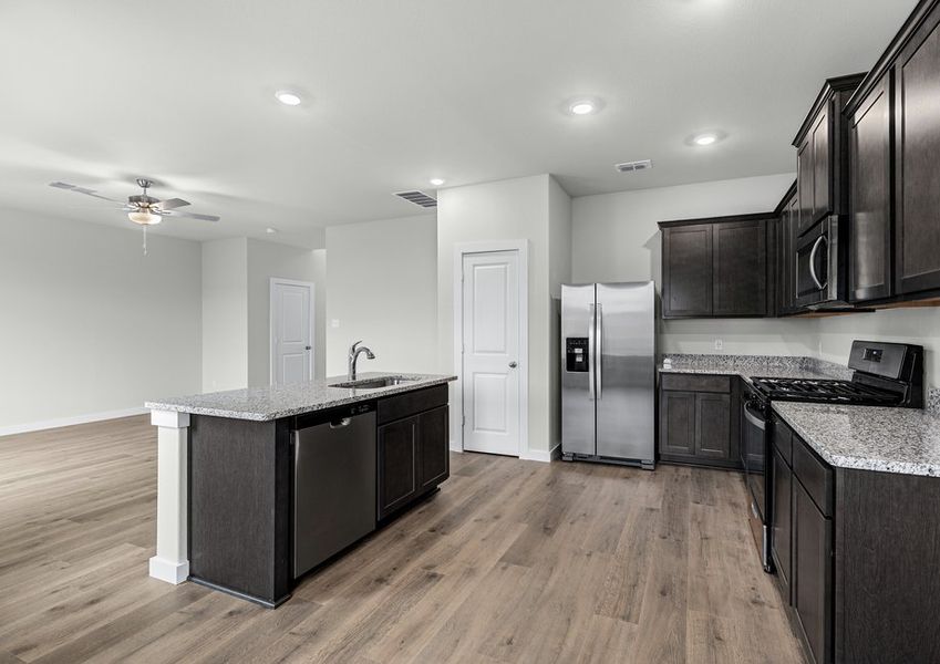 The kitchen has a deep sink and Moen faucet. The kitchen has a deep sink and Moen faucet.