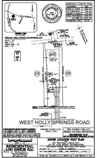 Plot Plan for MLS - 761 W Holly Springs