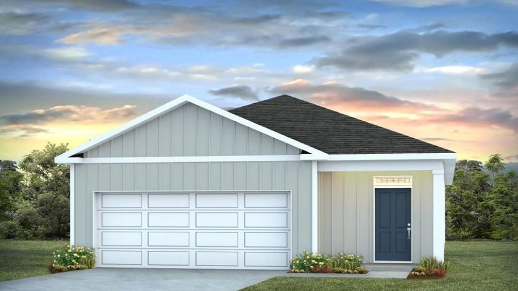 Front exterior of a new home in Palm Ridge, Guyton, GA, highlighting curb appeal (Image 2).