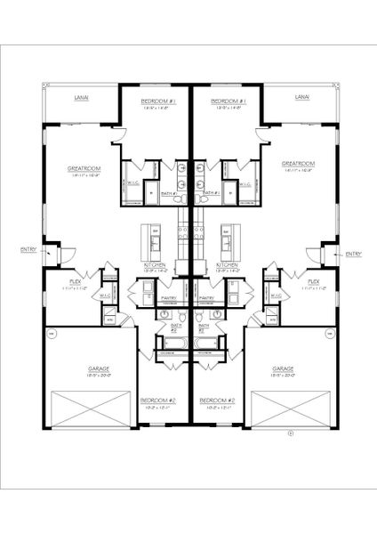 2D floor plan layout for the CARRINGTON by D.R. Horton in Central Parc, North Port, FL (Image 5).