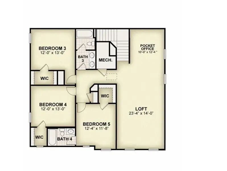 2D floor plan layout for the Frost by Rockwell Homes in Northlake at Ovation, Winter Garden, FL (Image 6).