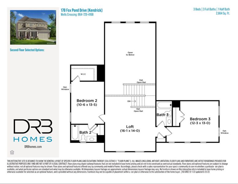 2D floor plan layout of this home in Wells Crossing, Seneca, SC (Image 4).