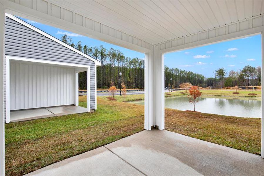 Exterior details and patio area of a home in Cobblestone at East Argent, Hardeeville (Image 3).
