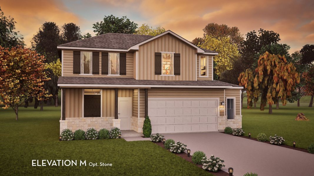 Representative exterior photo of a completed home built from the Lavaca by CastleRock Communities in Hunters Glen, Jarrell, TX (Image 4).