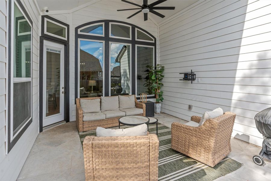 Exterior details and patio area of a home in Bryson, Leander (Image 3). Exterior details and patio area of a home in Bryson, Leander (Image 3).