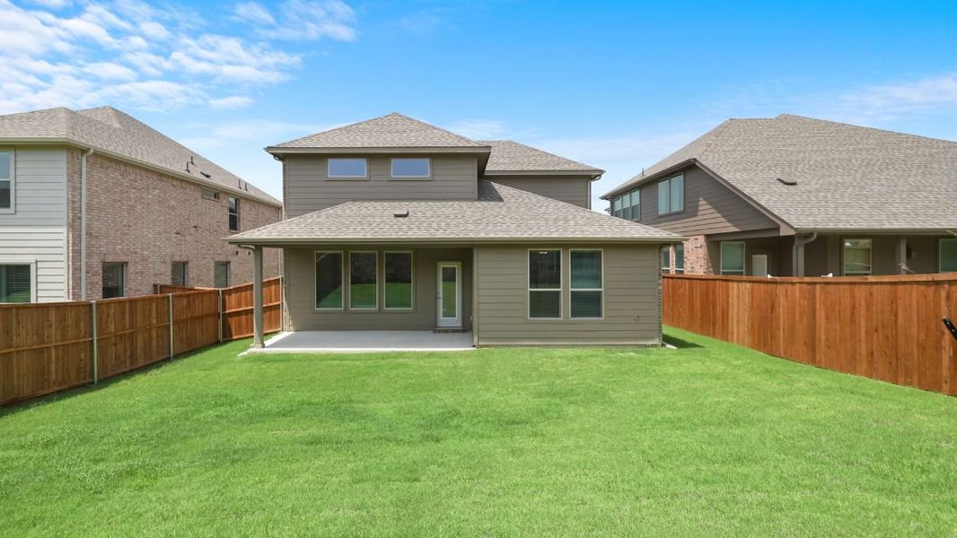 Representative exterior photo of a completed home built from the Burrow by D.R. Horton in The Landing at Hidden Lakes, McKinney, TX (Image 2).