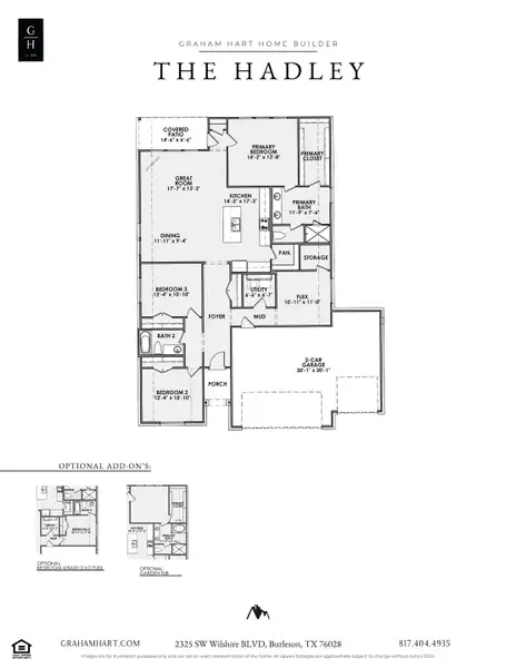 2D floor plan layout for the Hadley by Graham Hart Home Builder in Bear Ridge, Burleson, TX (Image 3). 2D floor plan layout for the Hadley by Graham Hart Home Builder in Bear Ridge, Burleson, TX (Image 3).