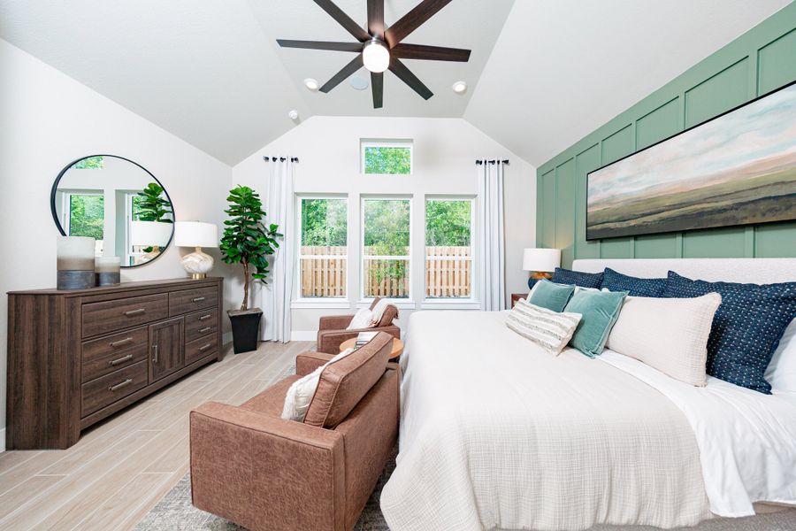 Furnished interior view inside a new home in Ellwood: Prestige Collection, Iowa Colony (Image 2). Furnished interior view inside a new home in Ellwood: Prestige Collection, Iowa Colony (Image 2).