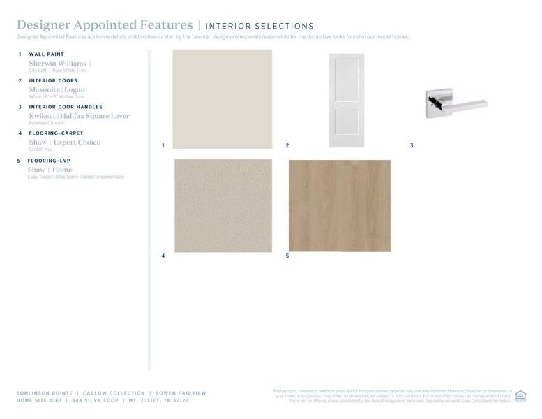 Sample of building materials used in homes in Tomlinson Pointe, Mount Juliet (Image 6). Sample of building materials used in homes in Tomlinson Pointe, Mount Juliet (Image 6).