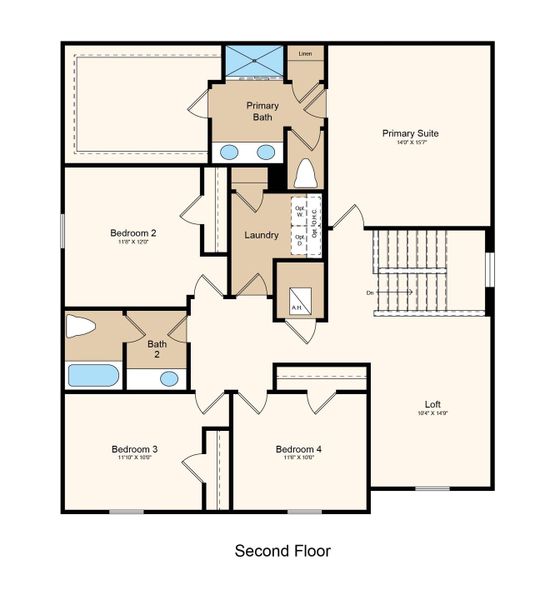 2D floor plan layout of this home in Waterstone, Groveland, FL (Image 3).