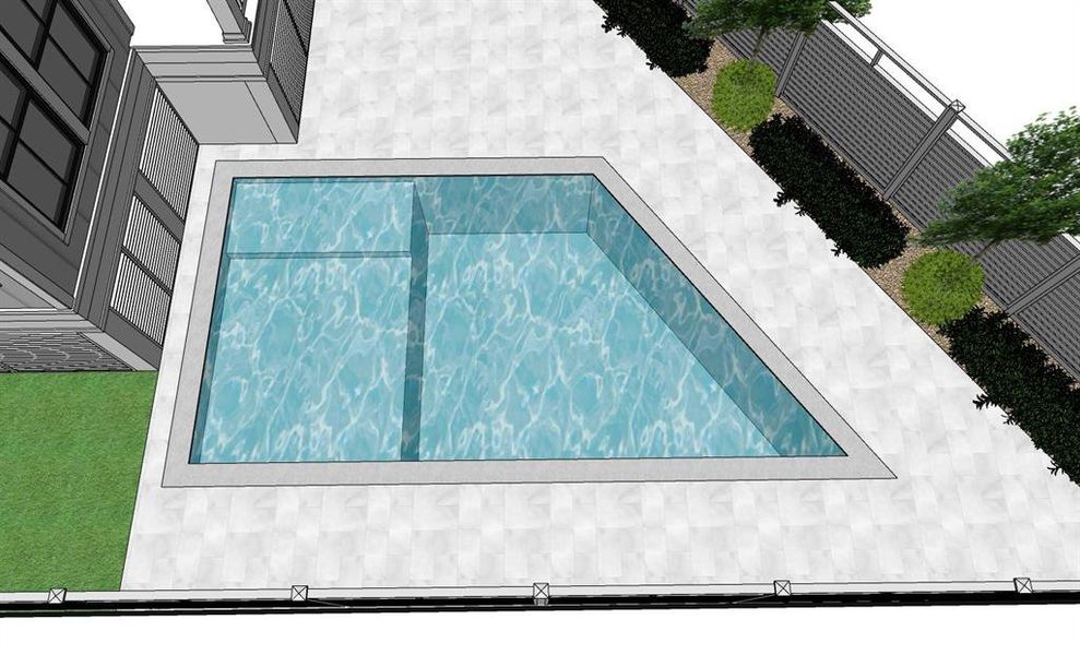 Example of how a pool could fit the space.