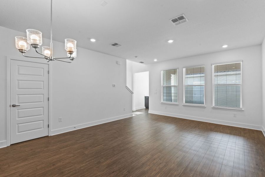 Representative unfurnished interior of a home built from the Edison by Rockwell Homes in Harvest at Ovation - Townhomes, Winter Garden (Image 83). Representative unfurnished interior of a home built from the Edison by Rockwell Homes in Harvest at Ovation - Townhomes, Winter Garden (Image 83).