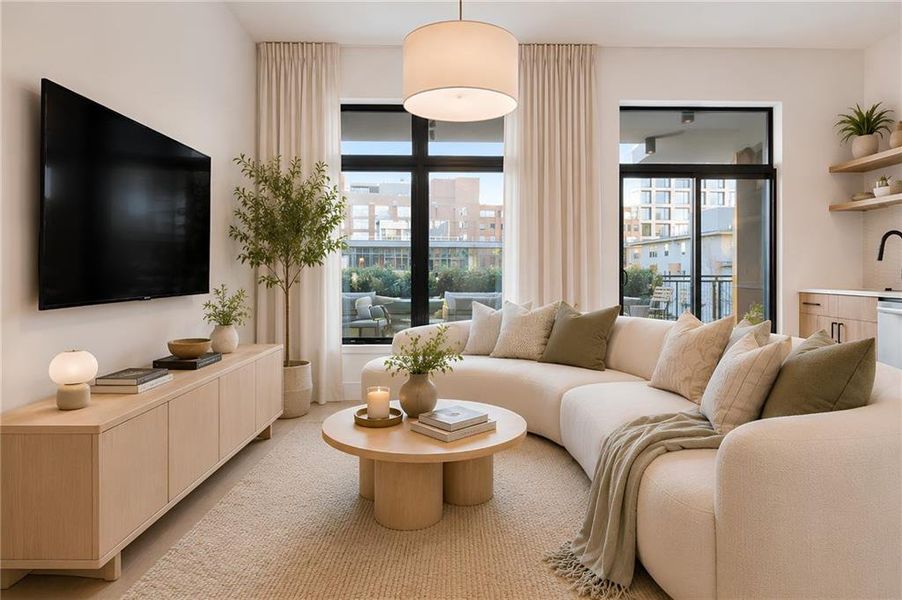 Furnished interior view inside a new home in , Atlanta (Image 9).