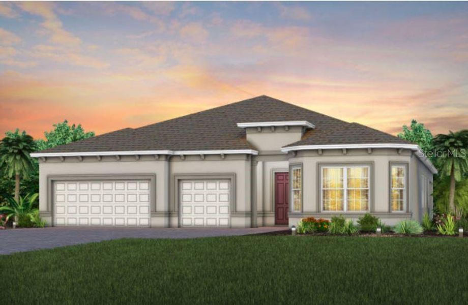 Exterior Design. Artistic rendering for this new construction home. Pictures are for illustrative purposes only. Elevations, colors and options may vary.