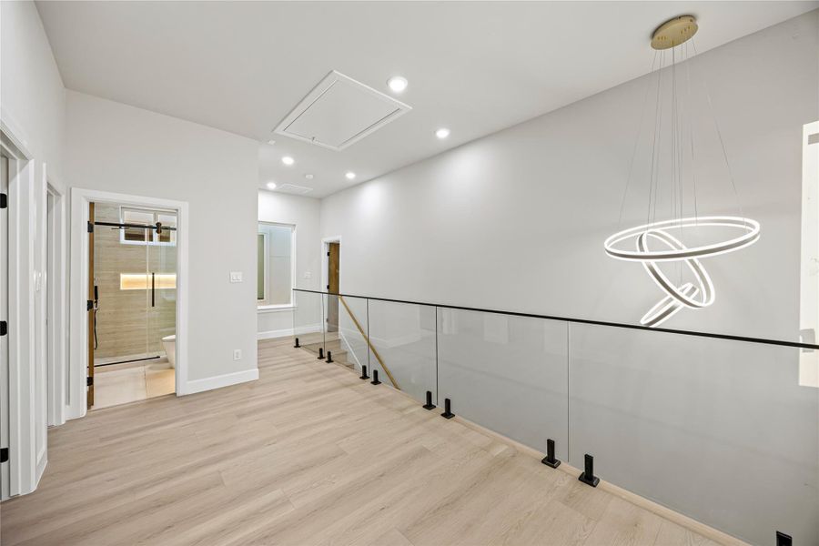 Open flex area at the top of stairs