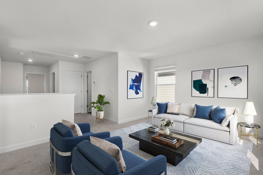 Furnished interior view inside a new home in Waterside - Boardwalk Series, Longs (Image 6). Furnished interior view inside a new home in Waterside - Boardwalk Series, Longs (Image 6).