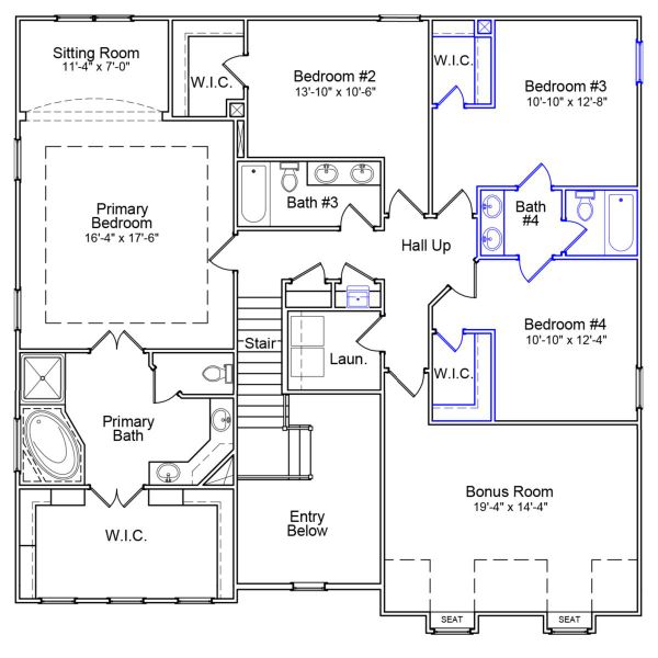 2D floor plan layout of this home in Palmetto Shores, Chapin, SC (Image 3).
