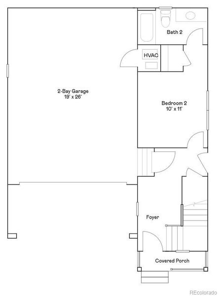 2D floor plan layout of this home in Parterre: The Skyline Collection, Thornton, CO (Image 3).