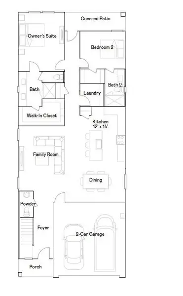 2D floor plan layout of this home in Timbers Edge, Splendora, TX (Image 3).