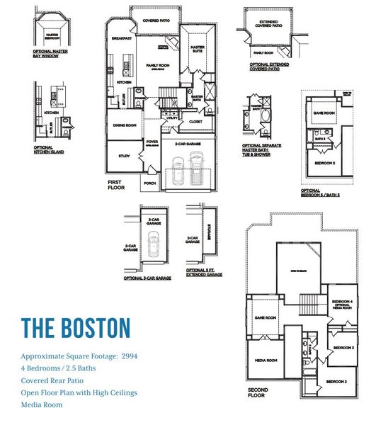 2D floor plan layout for the The Boston by McKinley Homes in Fieldstone, Katy, TX (Image 2). 2D floor plan layout for the The Boston by McKinley Homes in Fieldstone, Katy, TX (Image 2).
