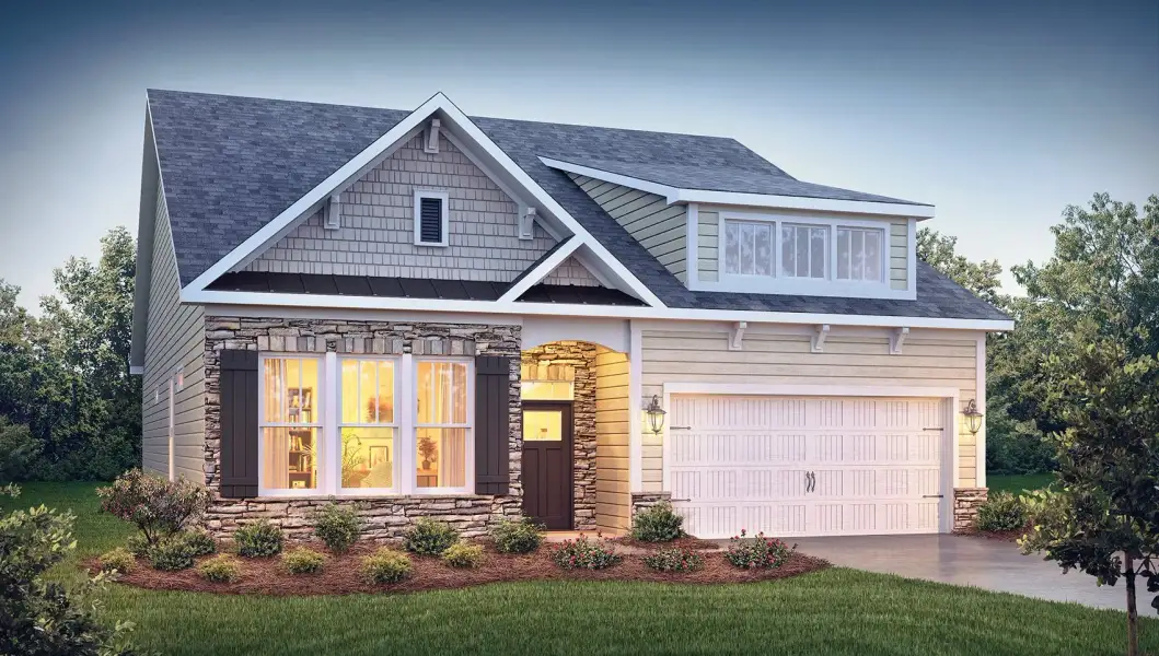 Representative exterior photo of a completed home built from the Azalea by D.R. Horton in Shadow Stone, Simpsonville, SC (Image 29).