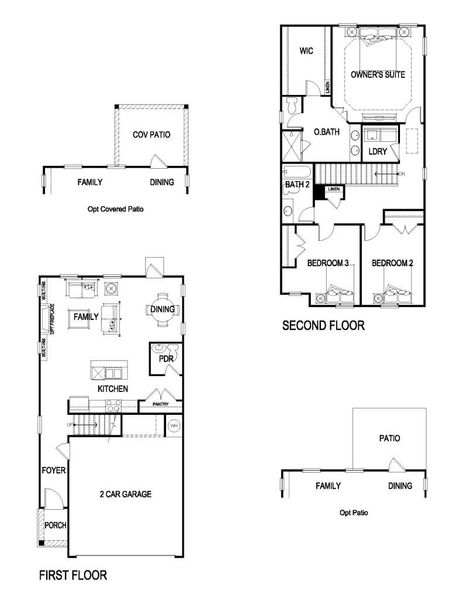 2D floor plan layout for the Charleston by Rockhaven Homes in The Retreat at Walden Park, Jonesboro, GA (Image 3).