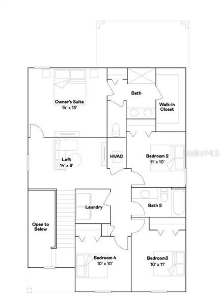 2D floor plan layout of this home in , Kissimmee, FL (Image 5).