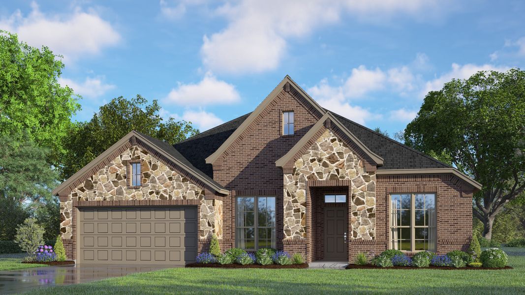 Representative exterior photo of a completed home built from the Concept 2464 by Landsea Homes in Lovers Landing, Forney, TX (Image 6).