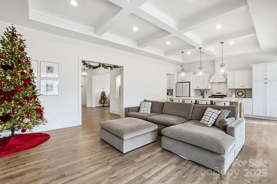 Open Kitchen with Quartz Countertops and Large Island