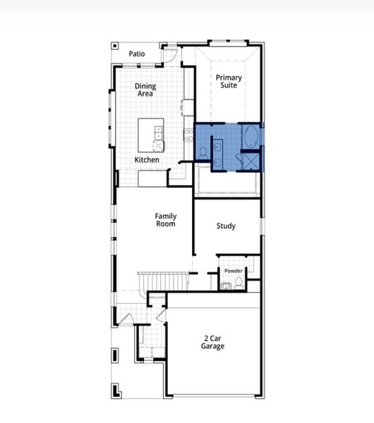 2D floor plan layout for the Everleigh by Highland Homes in Grange, Katy, TX (Image 23).
