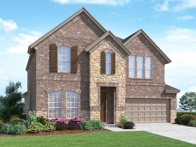Representative exterior photo of a completed home built from the Rainer by Landon Homes in Lexington Frisco, Frisco, TX (Image 24).