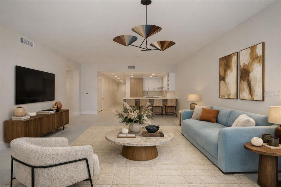 Furnished interior view inside a new home in , St. Petersburg (Image 9).