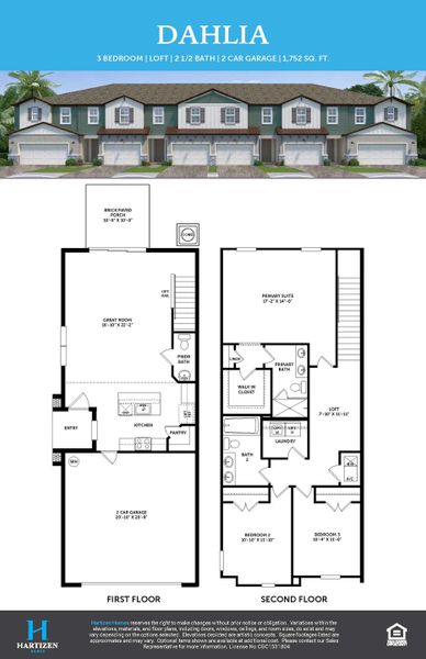 2D floor plan layout of this home in Magnolia Reserve, Ocoee, FL (Image 5).