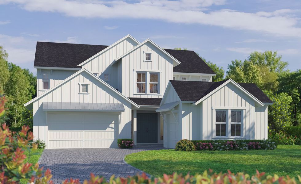 Representative exterior photo of a completed home built from the Brooklyn by ICI Homes in Weslyn Park at Sunbridge, St. Cloud, FL (Image 3).