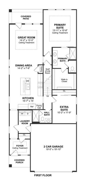 2D floor plan layout for the Silver Maple by K. Hovnanian® Homes in Oakberry Trails, Waller, TX (Image 3).
