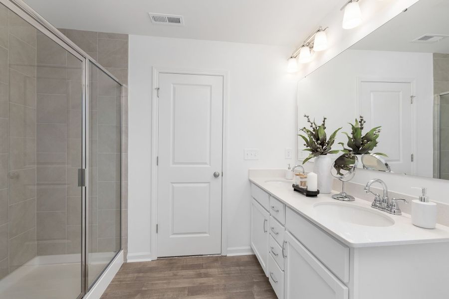 Representative furnished interior of a home built from the Wagner by True Homes in Edgewater - Lakeview Point, Lancaster (Image 14).