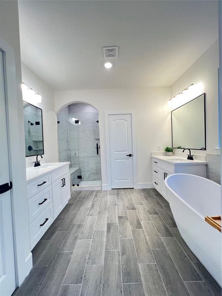 Spacious master bathroom
