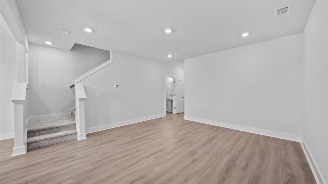 Expansive family room in two story townhome at Ransdell Pointe by DRB Homes in Spartanburg, SC