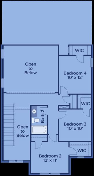 2D floor plan layout for the Lamar by UnionMain Homes in Reunion, Rhome, TX (Image 6).