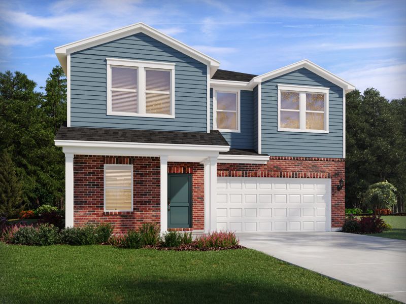 Front exterior of a new home in Country Lane - Signature Series, Clayton, NC, highlighting curb appeal (Image 1). Front exterior of a new home in Country Lane - Signature Series, Clayton, NC, highlighting curb appeal (Image 1).
