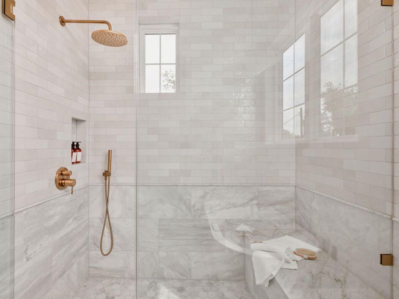 Full bathroom with a walk in shower Full bathroom with a walk in shower