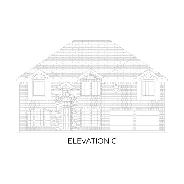 Representative rendering of the exterior for the Hillcrest 2F (w/Media) by First Texas Homes (Image 7).