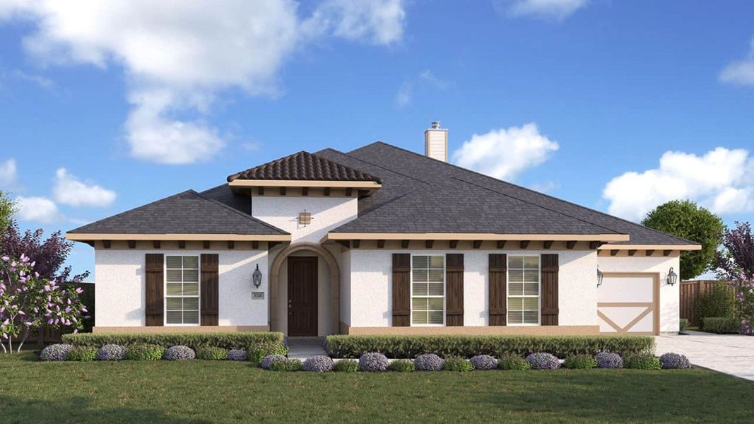 Representative exterior photo of a completed home built from the Heron by DRB Homes in Verandas at the Rim, San Antonio, TX (Image 1). Representative exterior photo of a completed home built from the Heron by DRB Homes in Verandas at the Rim, San Antonio, TX (Image 1).