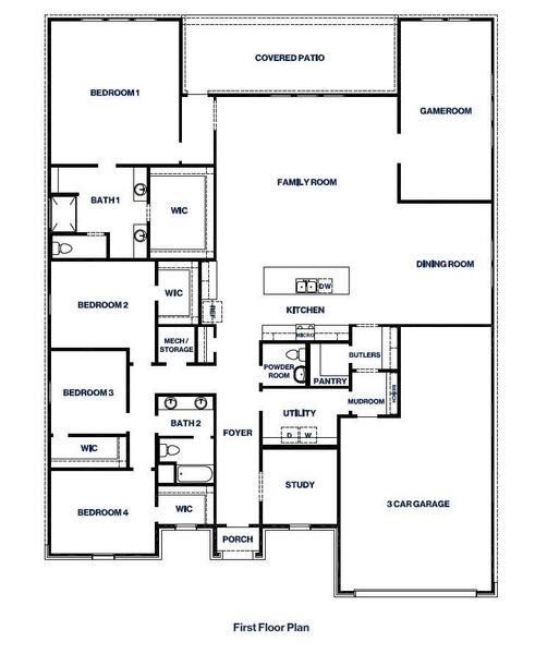 2D floor plan layout of this home in Riverside Estates, Baytown, TX (Image 5).
