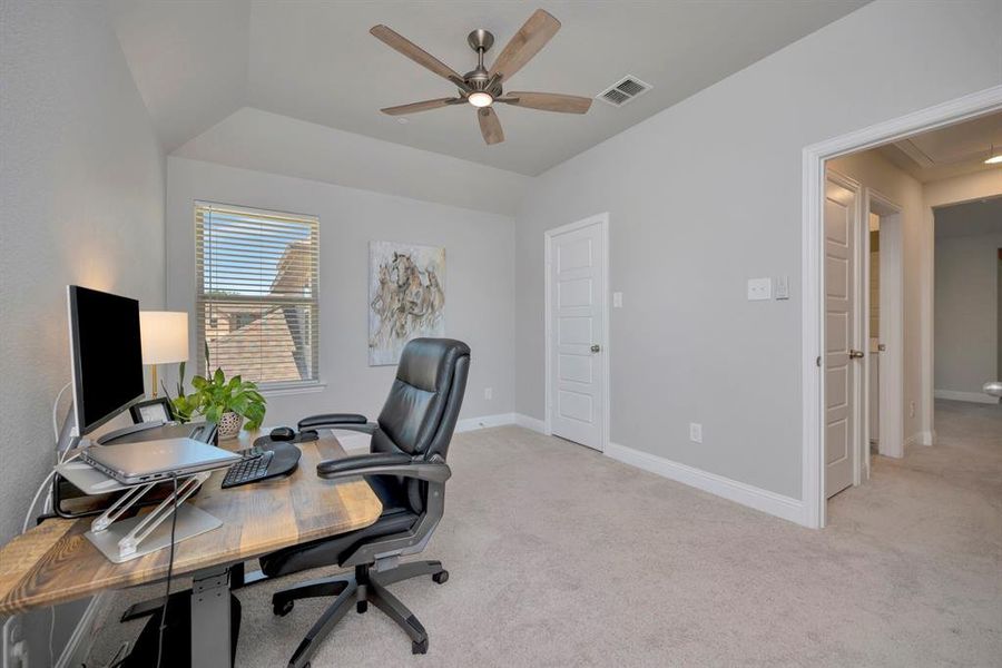 Bedroom 3 currently utilized as a home office!